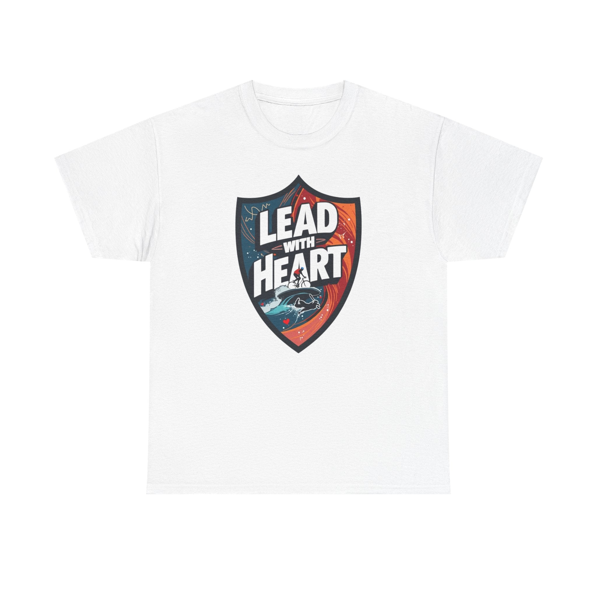Unisex Cotton Triathlon Tee 'Lead with Heart' - Motivational Shirt for Training & Casual Wear, Comfortable Performance Apparel, Gift for Triathletes