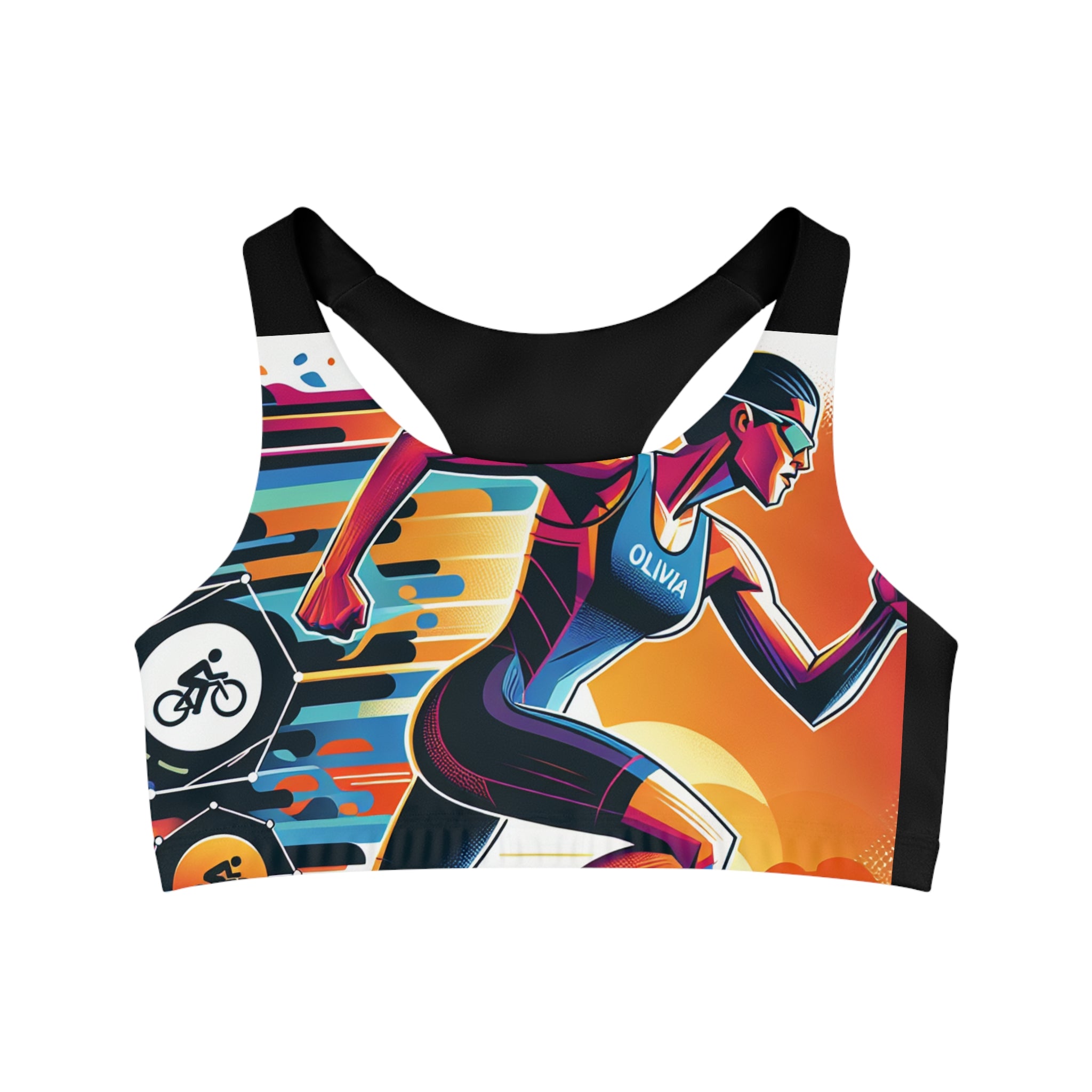 Sports Bra: Comfortable Sports Bra with Medium Support - Microfiber Polyester & Spandex for Triathlon Enthusiasts