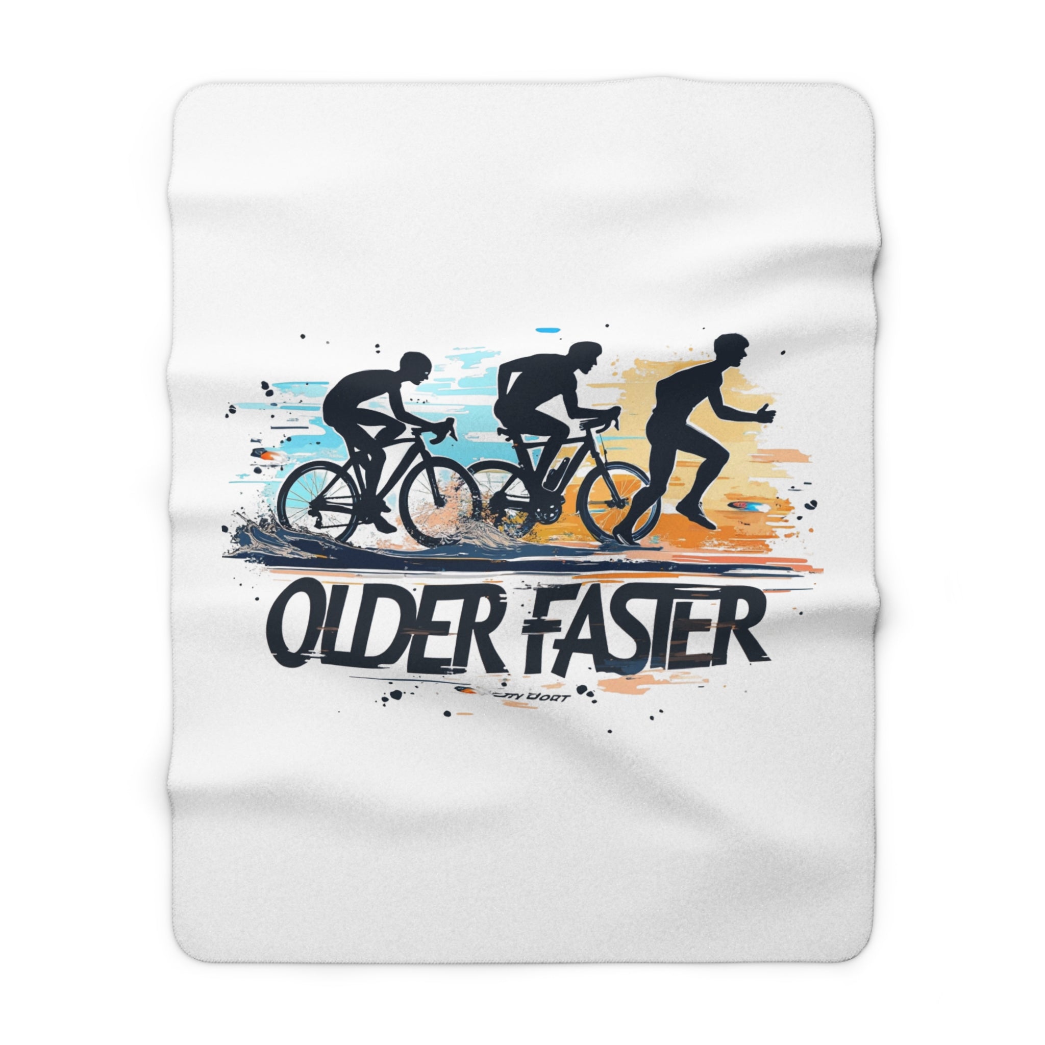 Cozy Sherpa Fleece Cycling Blanket - "Older Faster" Thermal Throw for Recovery & Warmth