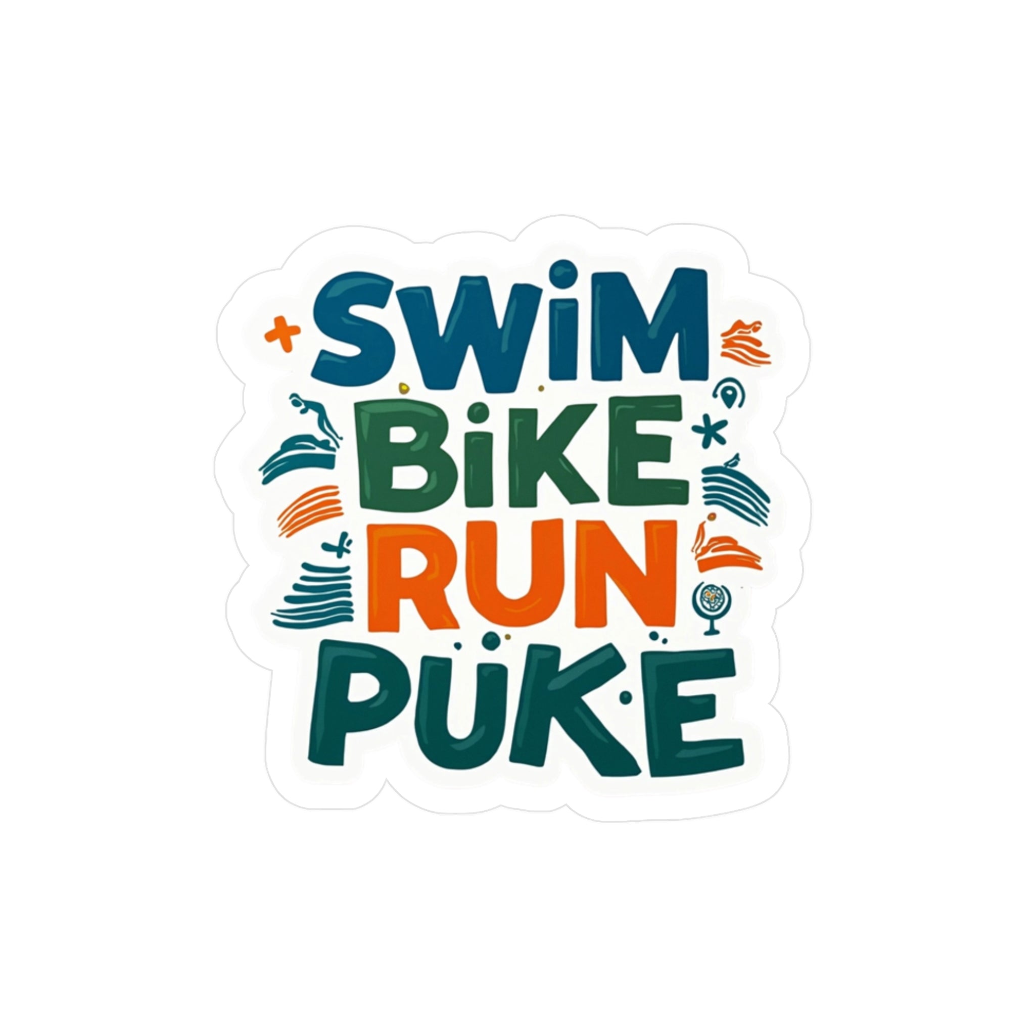 Motivierende Vinyl-Aufkleber mit Kiss-Cut-Motivation für Triathleten – langlebige, wasserfeste Aufkleber für Fitnessausrüstung und Sportgeräte – entfernbarer Klebstoff mit 3 Jahren Haltbarkeit im Außenbereich und Kratzfestigkeit 
