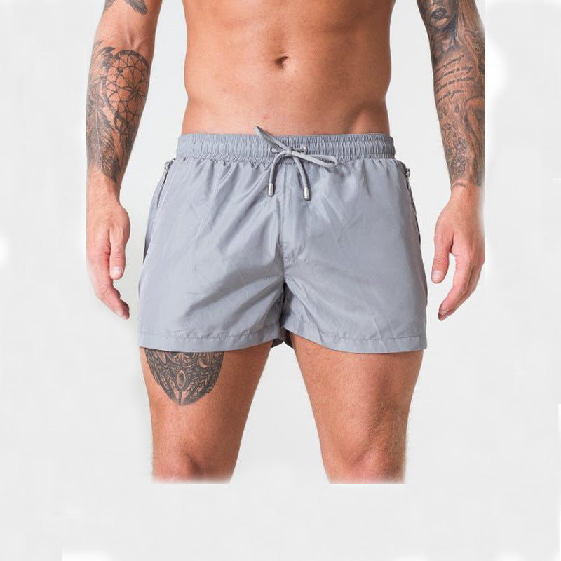 Men's Lightweight Nylon Swim Trunks - Elastic Waistband & Pockets - Perfect for Beach & Home