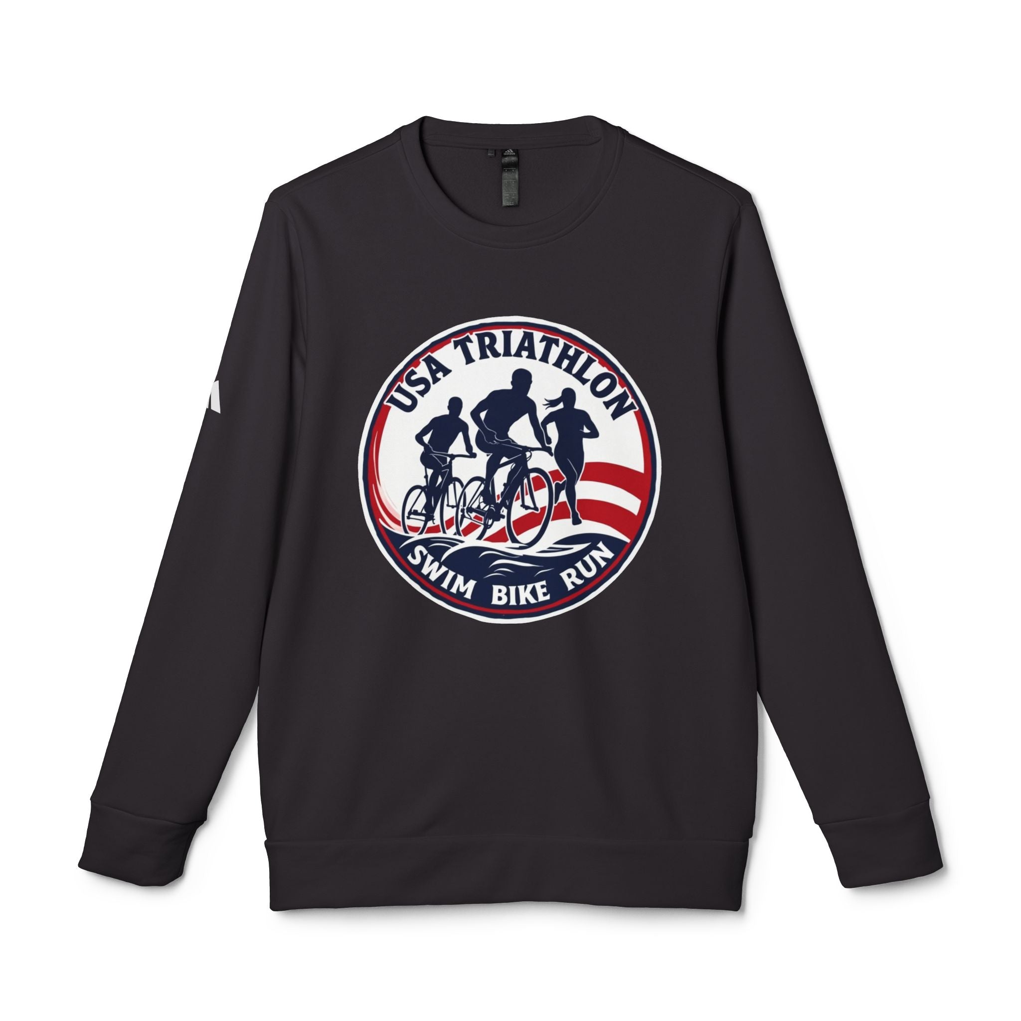 adidas® Sustainable Snug Fit Sweatshirt - USA Triathlete Design with American Flag