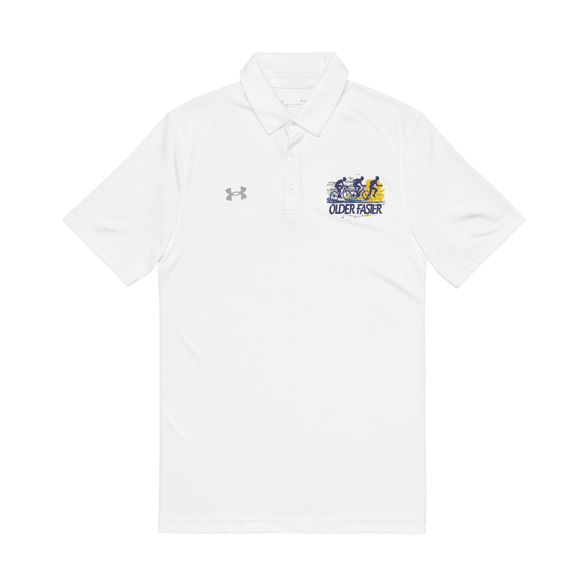 Embroidered White Polo Shirt — Under Armour Men's Performance Golf Polo with Nautical Crest