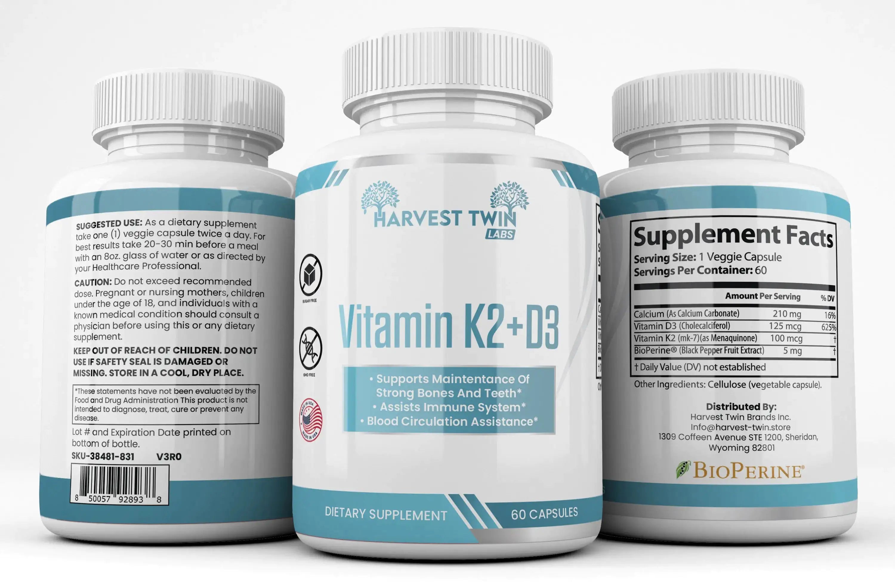 Premium Vitamin D3 & K2 Supplement for Triathletes - Boost Bone Health, Cardiovascular Support & Immune System