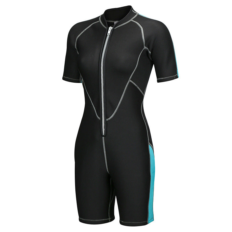 Men's & Women's Neoprene Swimming Wetsuit One-Piece Short Sleeve for Triathlon Diving & Surfing - Fast Dry, UV & Jellyfish Protection, Back Zip, Warm & Flexible for All Seasons