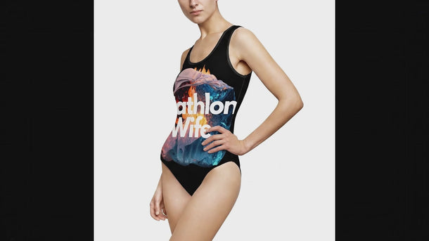 Women's Triathlon One-Piece Swimsuit — Swim Training Gear for Triathle — animated product preview