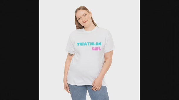Unisex Triathlon Cotton T-Shirt — Cycling Gear for Triathletes — animated product preview