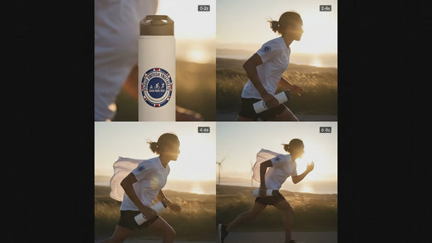 Proud British Triathlete Stainless Steel Water Bottle — Swim Bike Ru — cinematic preview